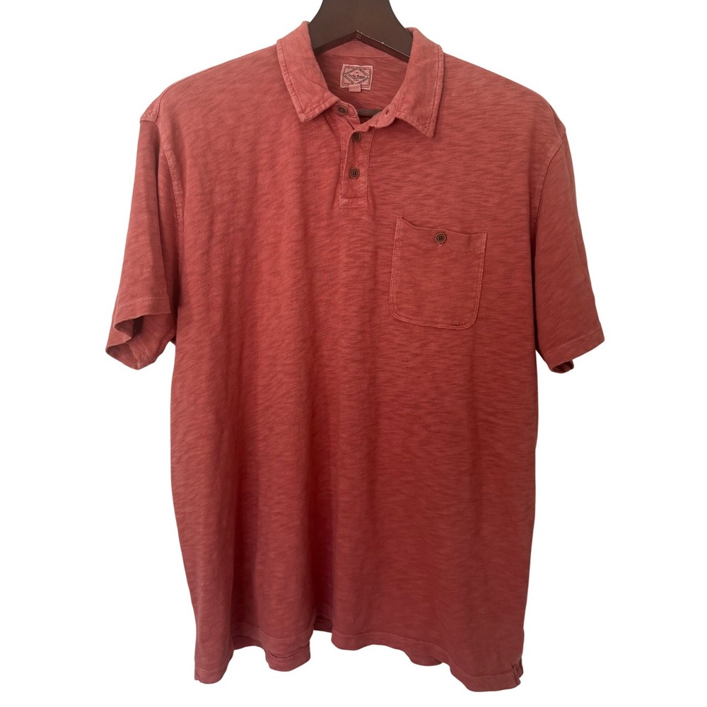Lucky Brand Mens Malibu Military Polo Shirt 7M61160 XXL Red Orange Terracotta